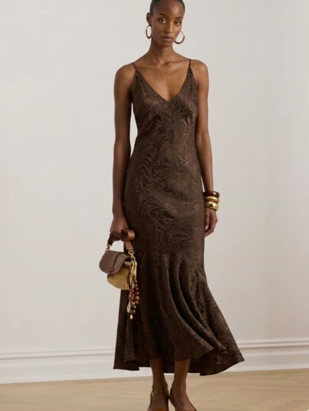 H&M Brown Asymmetrical Dress